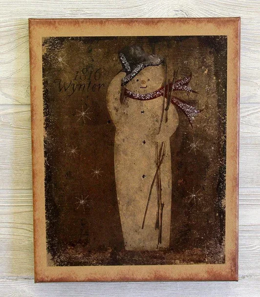 11X14 Wynter Snowman Canvas Print