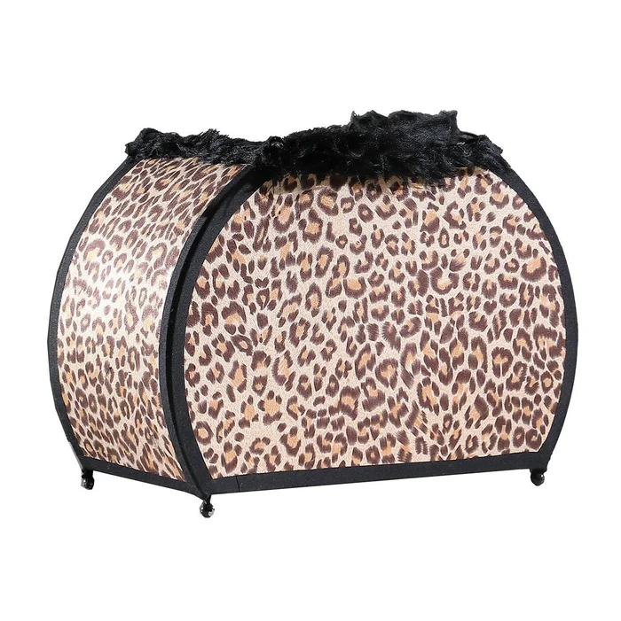 12″ Brown and White Funky Leopard Pattern Novelty Table Lamp