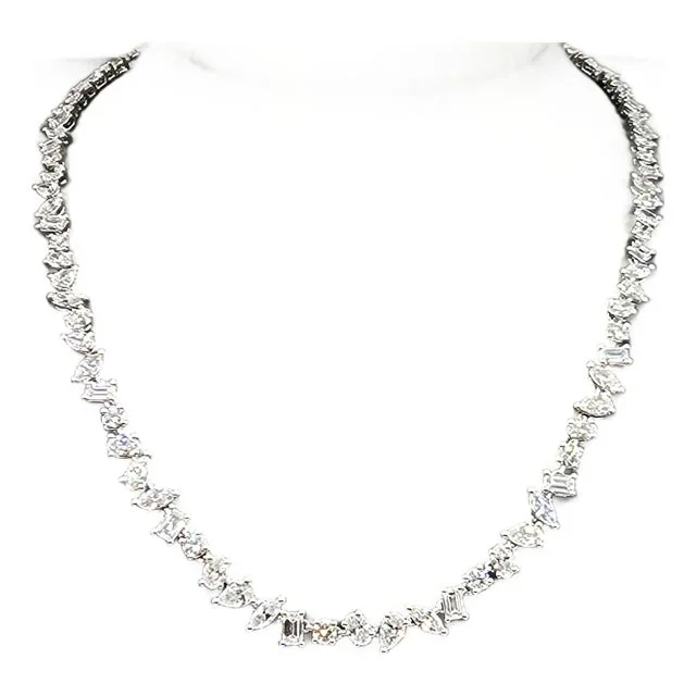 14.61 Ct Mixed Shape Tennis Necklace
