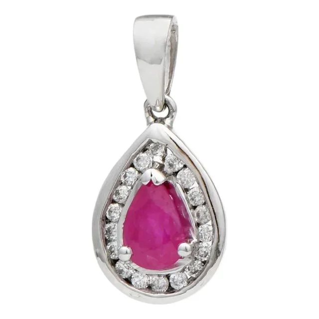 14KW Ruby(0.42) & Diamond(0.14) Pendant