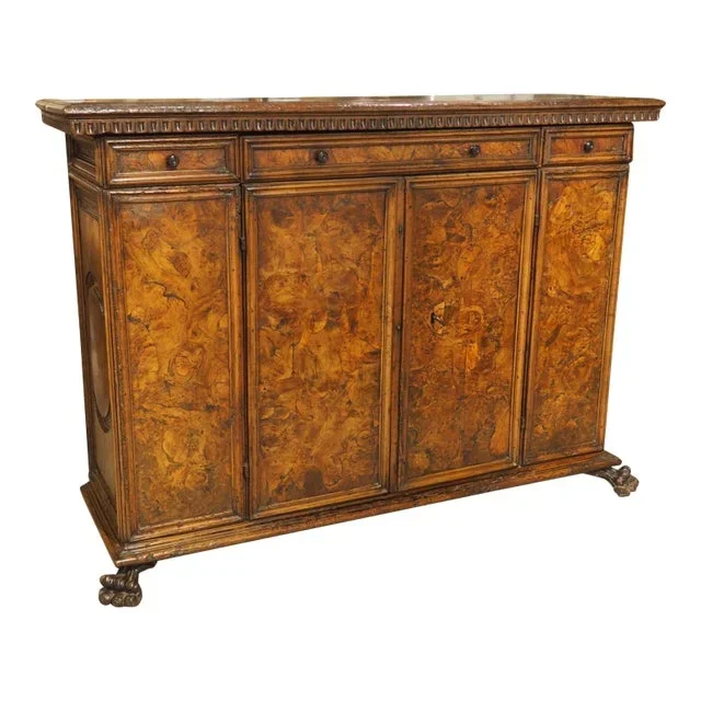 16th Century Italian Renaissance Walnut and Burr Walnut Intarsia Credenza