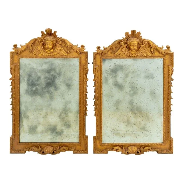 18th Century George II Giltwood Pier Mirrors- a Pair