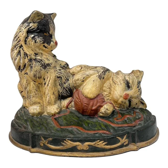 1930s American Painted Cast Iron Doorstop