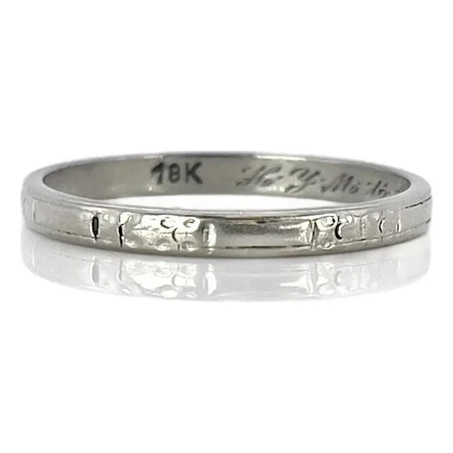 1930s Art Deco Floral Eternity Ring, h.y.m. To a.n.w 3/11/34, Size 5.75