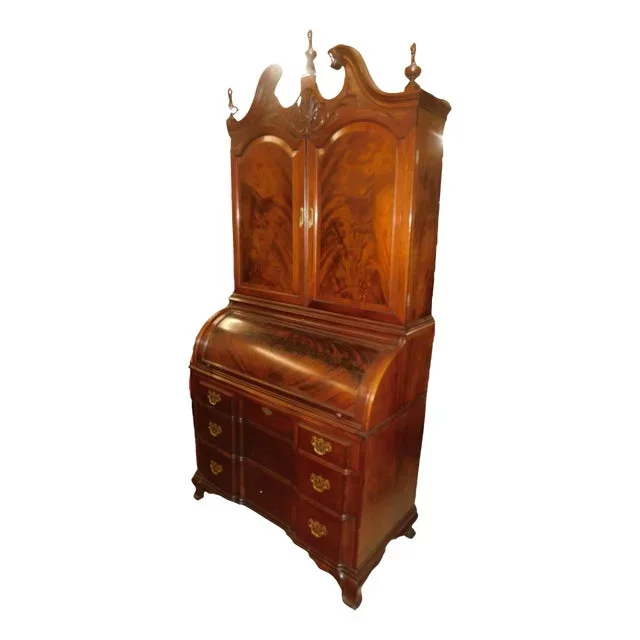 1940s Cylinder Roll Secretary Desk by Skandia
