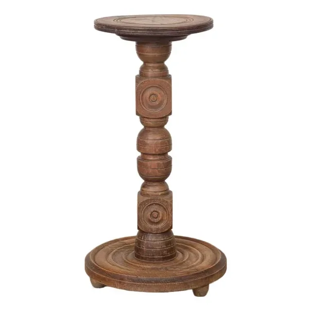 1940s French Wood Pedestal Table by Charles Dudouyt