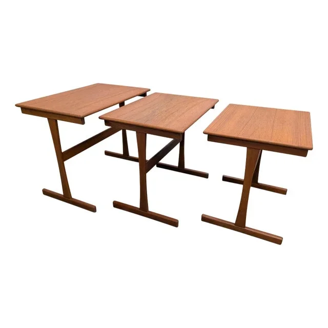 1950s Teak Nesting Tables – Set of 3