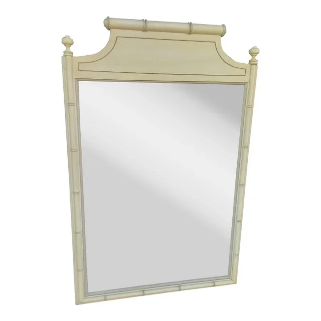 1960s Henry Link Bali Hali Faux Bamboo Mirror.