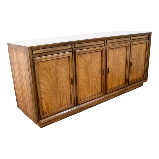 1960s Mid Century Danish Modern Credenza Dresser Basic Witz Wood 3 Drawer Danish