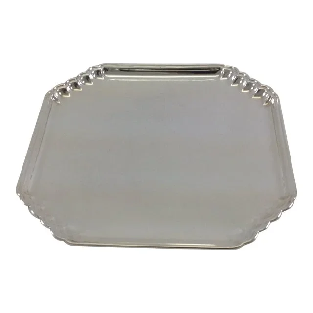 1970’s Vintage/New Silverplate Shaped Corners Salver, Art Nouveau