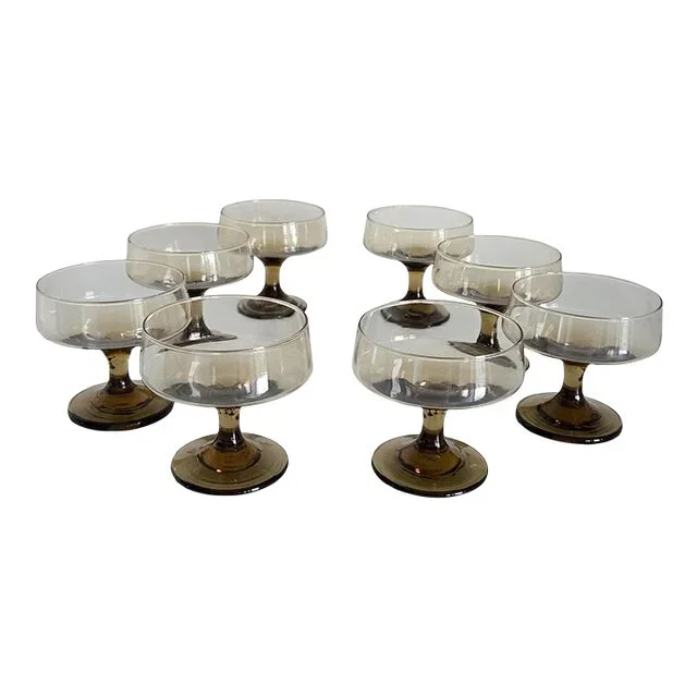 1970s Libbey Glass Champagne/Sherbet Cups, Set of 8