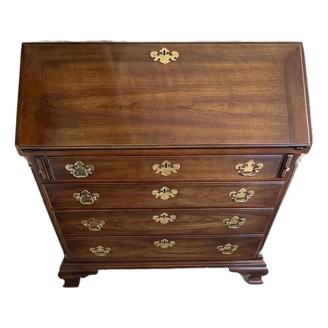 1970s Near Mint Statton Garden of Eden Secretary Desk With Top Cabinet