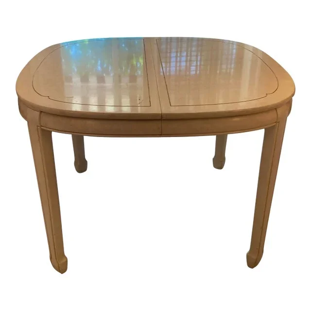 1970s White Furniture Co Dining Table With Ming Legs