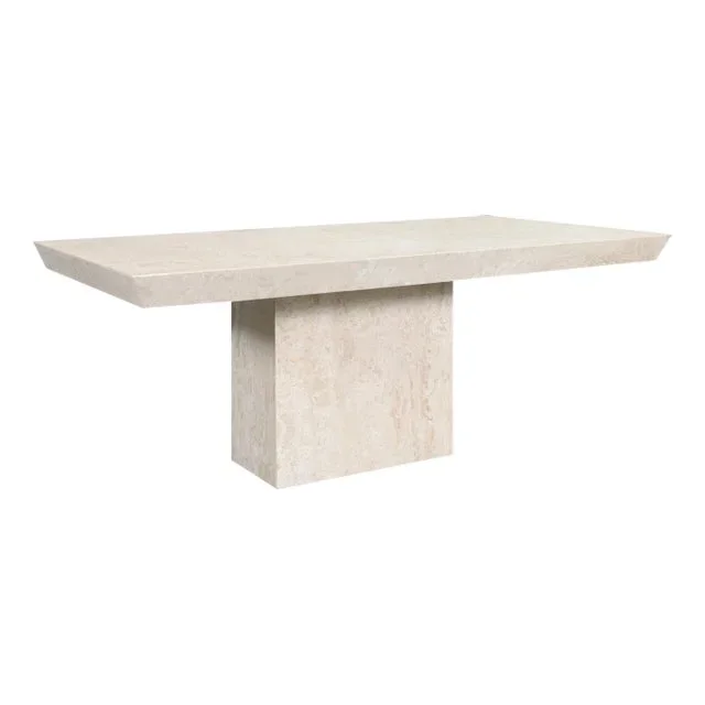 1980s Italian Modernist Travertine Dining Table