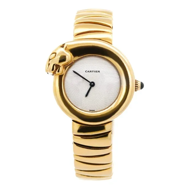 1990s Cartier 1925 Panther Bezel 18k Yellow Gold 28mm Ref 2325 Watch