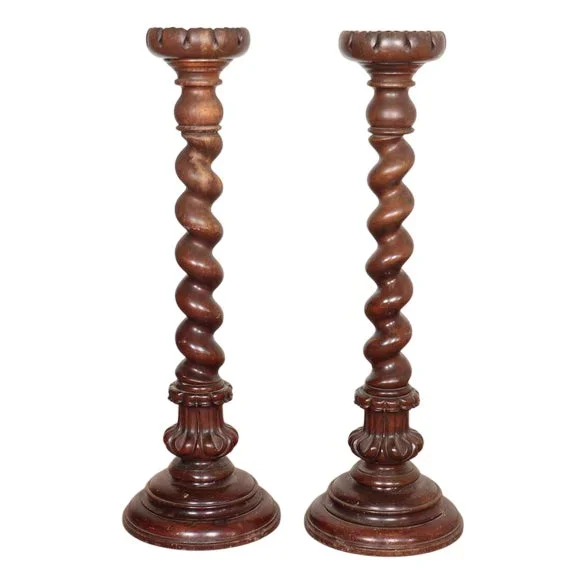 19th Century German Candleholders, Set of 2