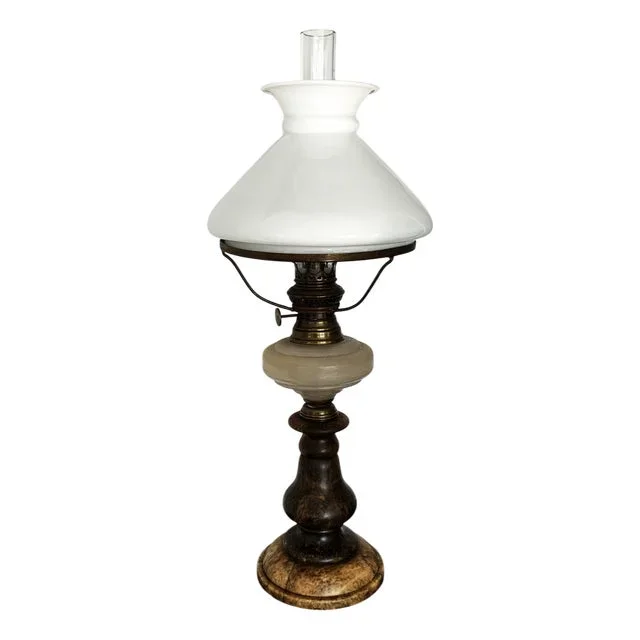 19th Century Stone Oil Lamp