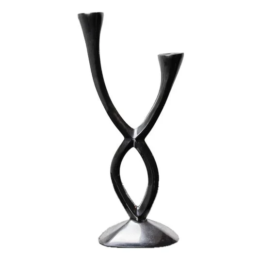 2-Arm Candlestick attributed to Matthew Hilton, England, 1980s