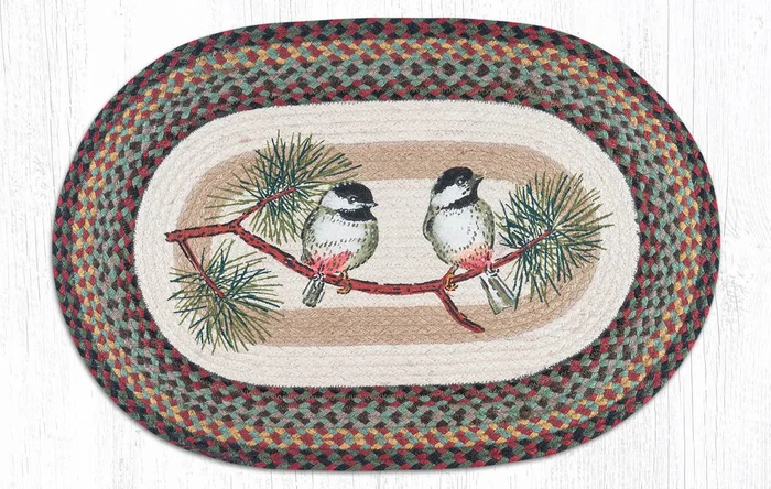 20″ x 30″ Chickadee Braided Jute Oval Rug by Sandy Clough