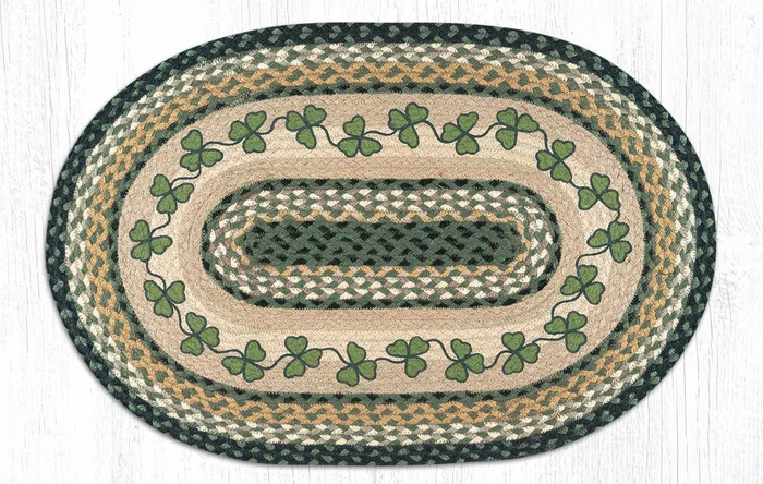 20″ x 30″ Irish Shamrock Braided Jute Oval Rug by Harry W. Smith