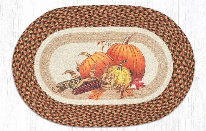 20″ x 30″ Joyful Harvest Braided Jute Oval Rug by Sandy Clough