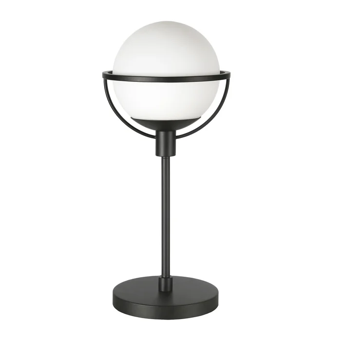 21″ Black Metal Globe Table Lamp with Clear Globe Shade