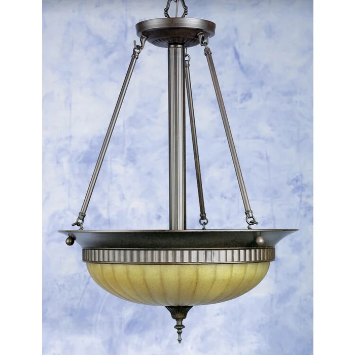 3 – Lite Ceiling Lamp with Amber Glass Shade, 60Wx3/A Type – Lite Source