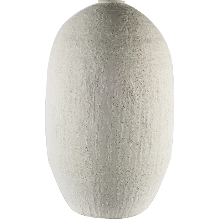 32″ Narrow White Textured Ceramic Vase