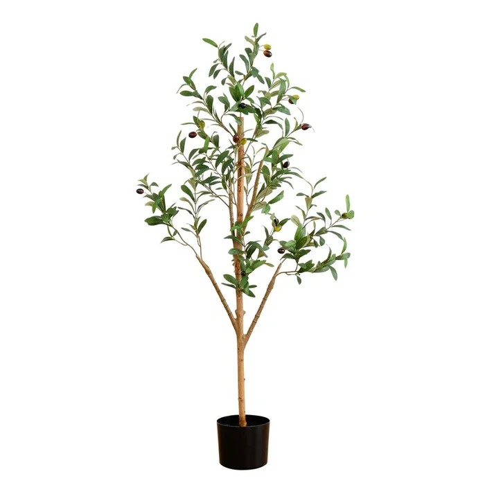 4FT Tall Silk Faux Olive Tree Home Office Decor