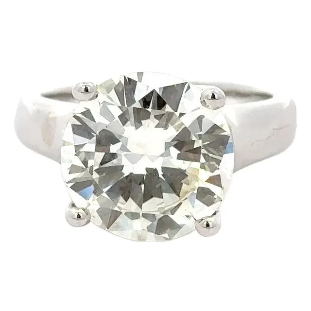 5.01 Carat Round Cut J/Vs1 Diamond in 14k White Solitaire Engagement Ring