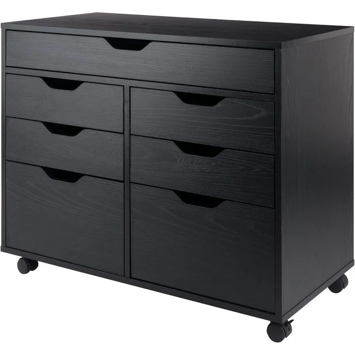 5-Drawer Mobile Storage Cabinet with Black Finish – Winsome Wood