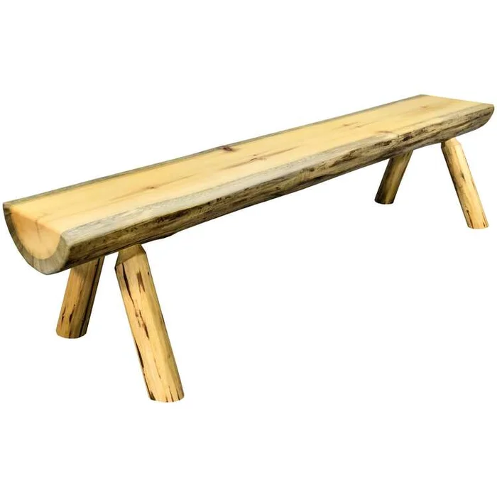 5 Foot Half Log Bench, Exterior Finish by Montana Woodworks