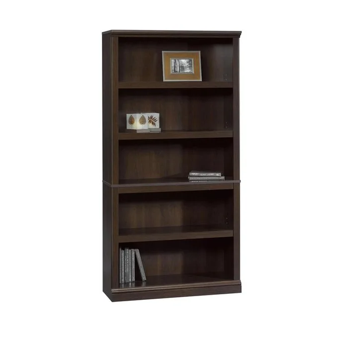 5 Shelf Bookcase W/doors Esb, Three adjustable shelves for flexible storage options