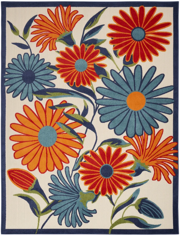 6′ x 9′ Multicolor Floral Stain Resistant Non Skid Area Rug