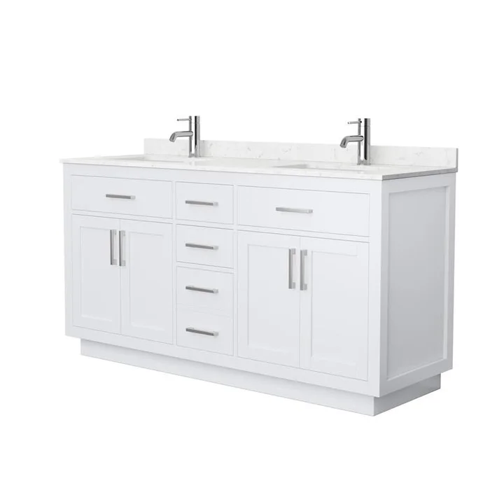 66 Double Bathroom Vanity in White