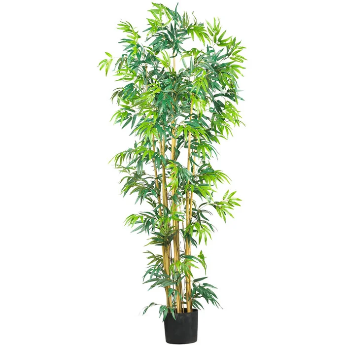 6ft Tall Artificial Bamboo Silk Tree with Natural Trunks – Nearly Natural