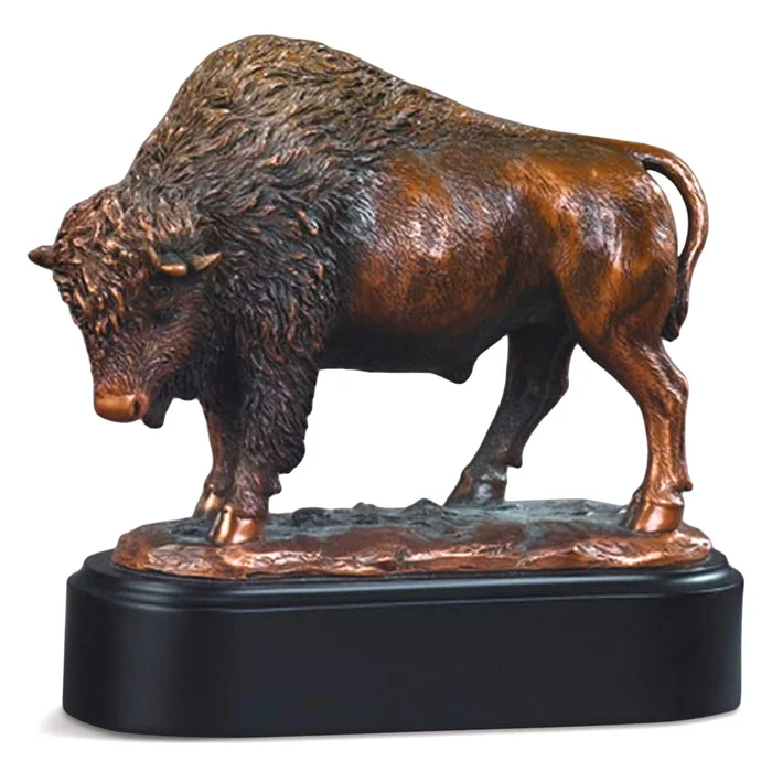 8″ Standing Buffalo Statue – Bronze Finish