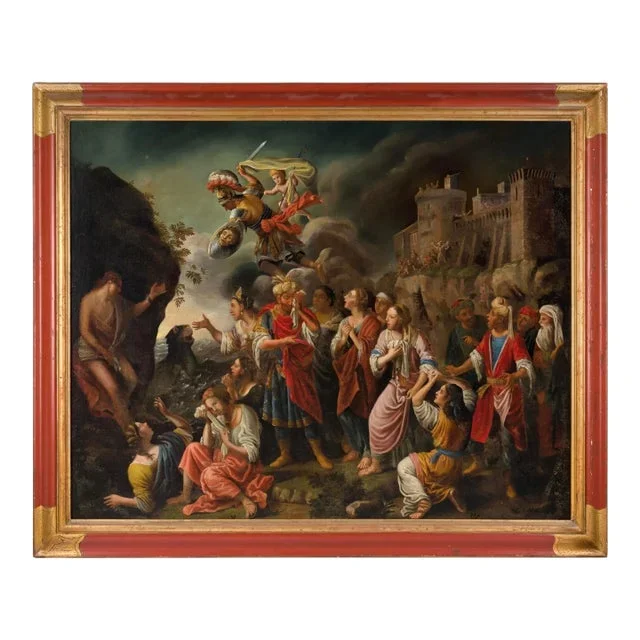 ‘Perseus Rescuing Andromeda’ Oil on Canvas Large Old Master Painting