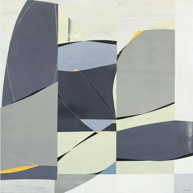 “Adrift 2” Contemporary Original Modern Abstract Mixed-Media Painting by Heny Steinberg