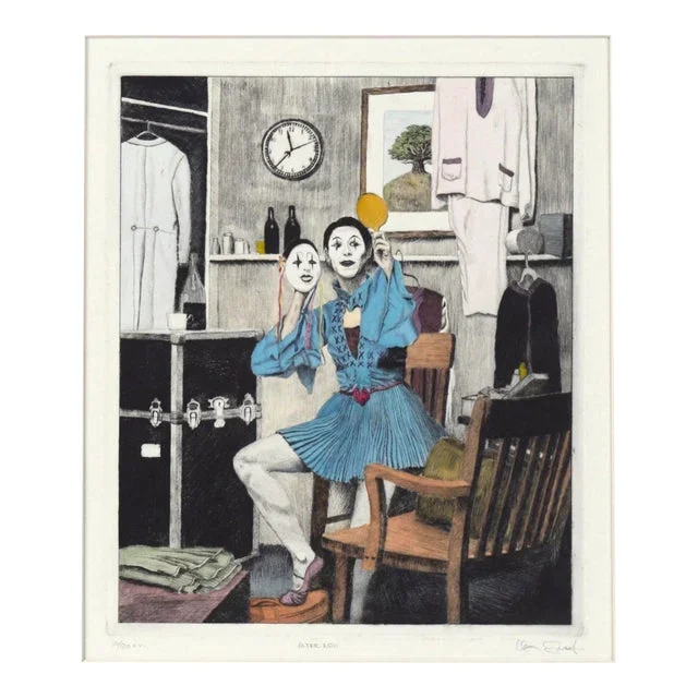 “Alter Ego” – Original Watercolor Hand-Painted Etching on Paper by Claus Sievert