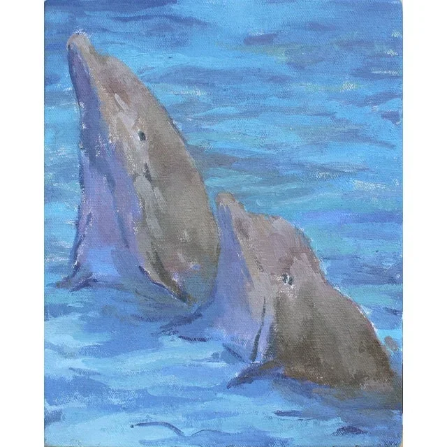“Best Friends” Animal Painting, Coastal Art Print by Michelle Farro