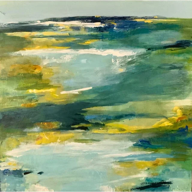 “Beyond the Sea” Blue Green Abstract