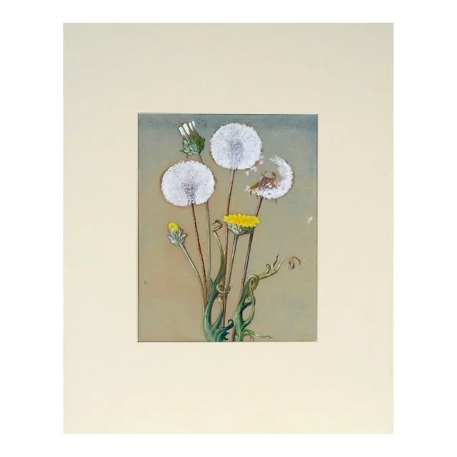 “Dandelion” Original Vintage Oil Painting by Edith Elizabeth Tuhner Bruning