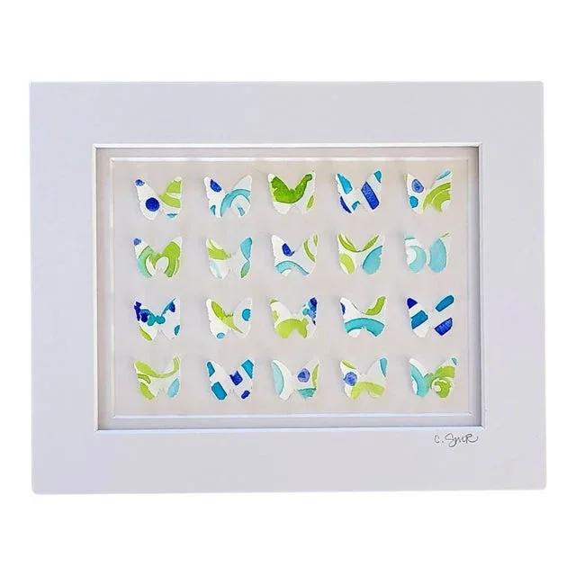 “Endless Summer Butterflies” Original Abstract Collage by Suzanne MacCrone Rogers