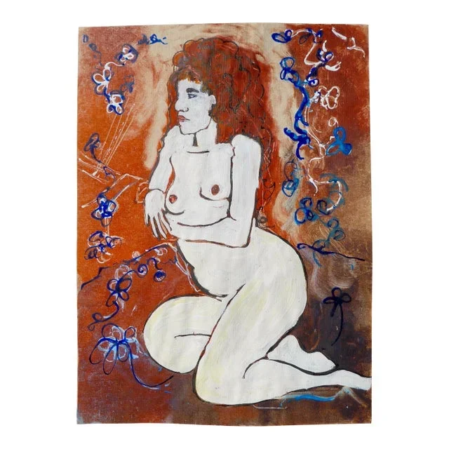 “French Model” Contemporary Ink and Gouache Painting by Martha Holden’