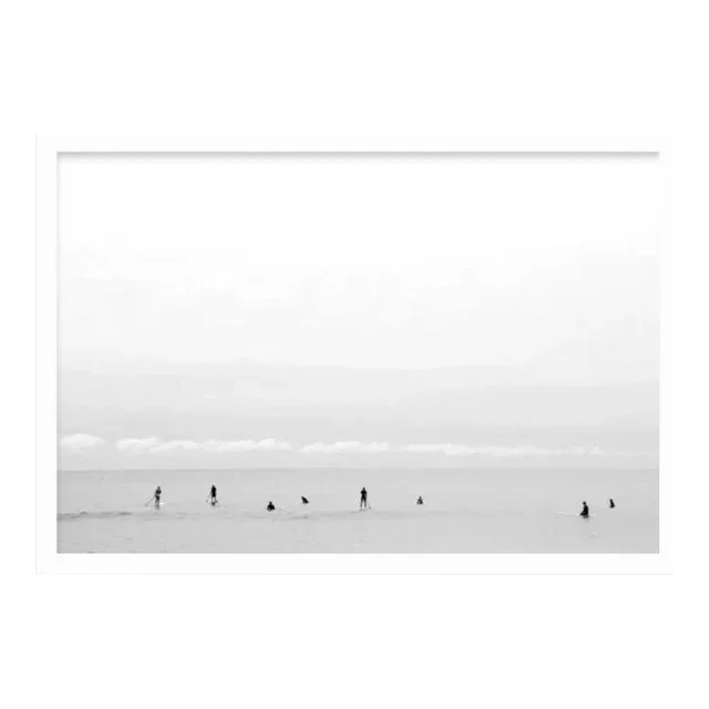 “Lineup” Contemporary Coastal Seascape Photograph by Lauren Marttila, Framed