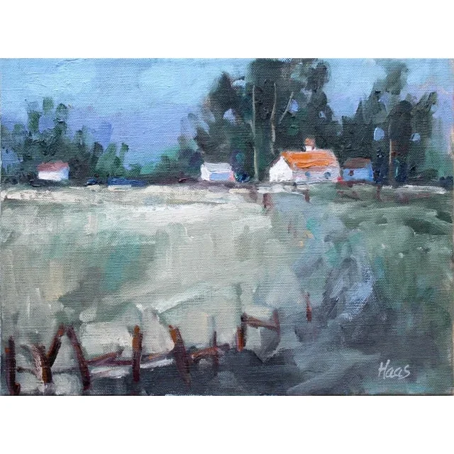 “Mendocino Farm” Contemporary Landscape Oil Painting