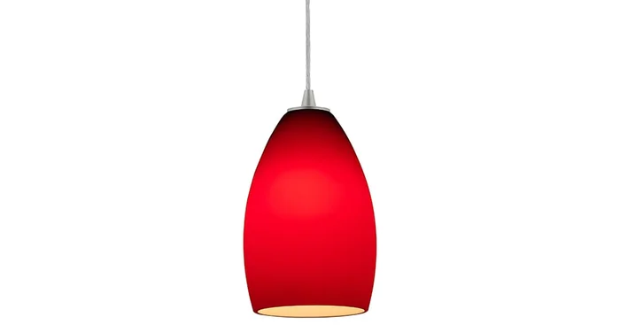 Access Lighting Champagne 1 Light LED Pendant – 5″ Wide with Red Glass Shade