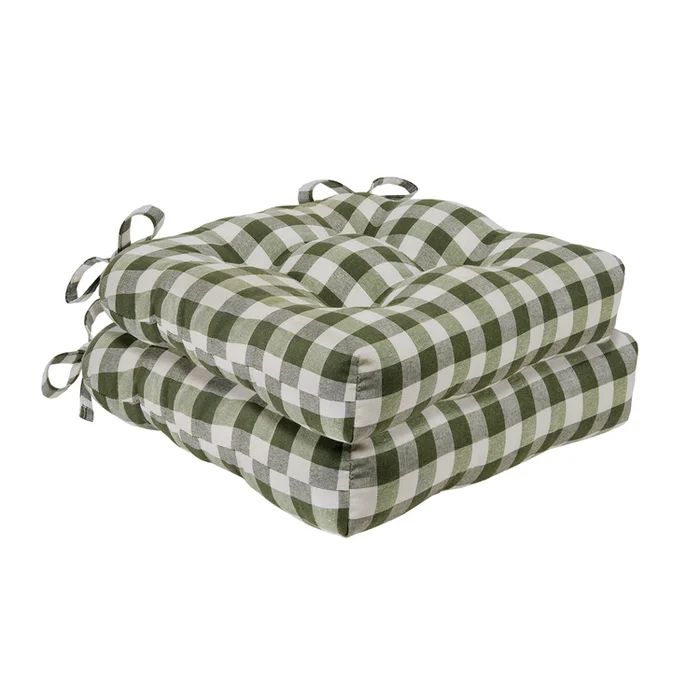 Achim Buffalo Check Tufted Chair Seat Cushions