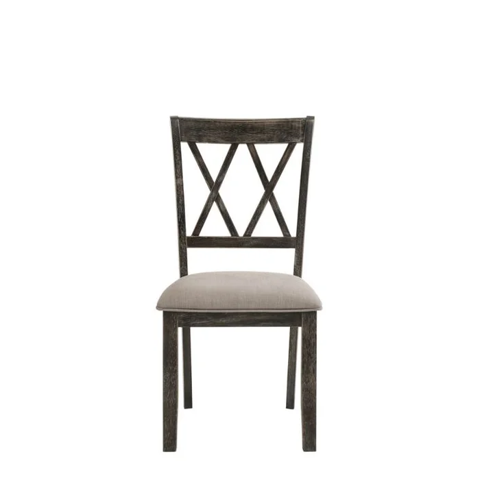 ACME Claudia II Side Chair (Set-2), Fabric & Weathered Gray